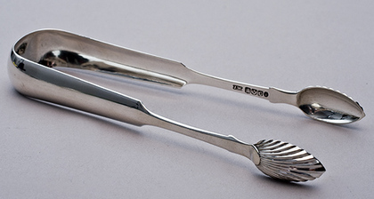 Scottish Silver Teaspoon and Sugartongs Set (6 Teaspoons, Sugartongs)